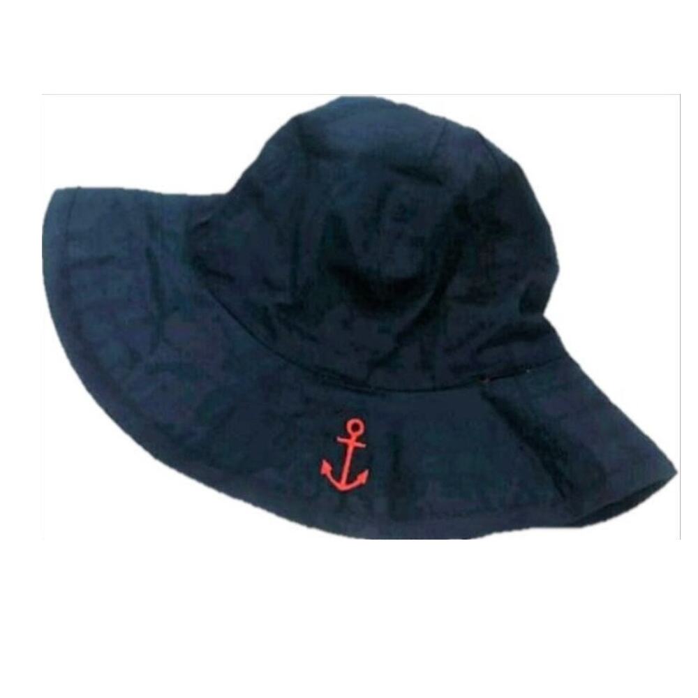PB Kids Baby Sun Hat 3-6 Mo Reversible Red Blue Boat Anchor Pool Beach Vacation